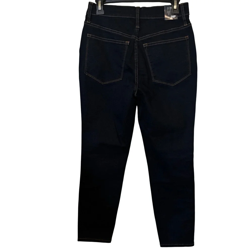 J. Crew Women's Jeans 28P NWT Dark Wash High Rise‎ Straight Leg Skinny